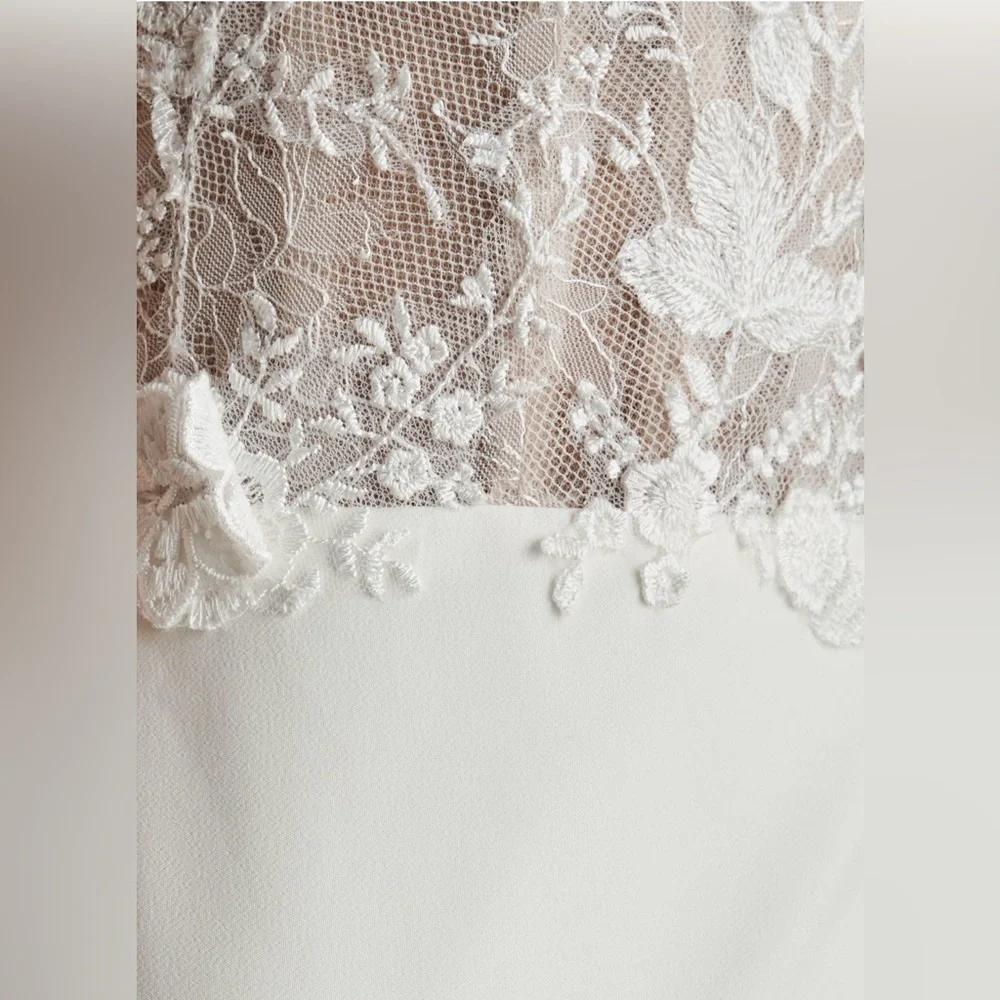 Anthropologie White Lace Wedding Dress - Picture 5 of 8